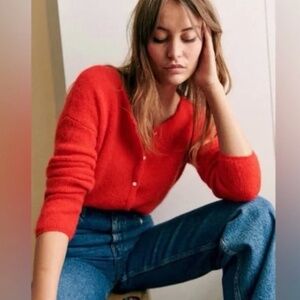 Sezane Gaspard Red Cardigan XS